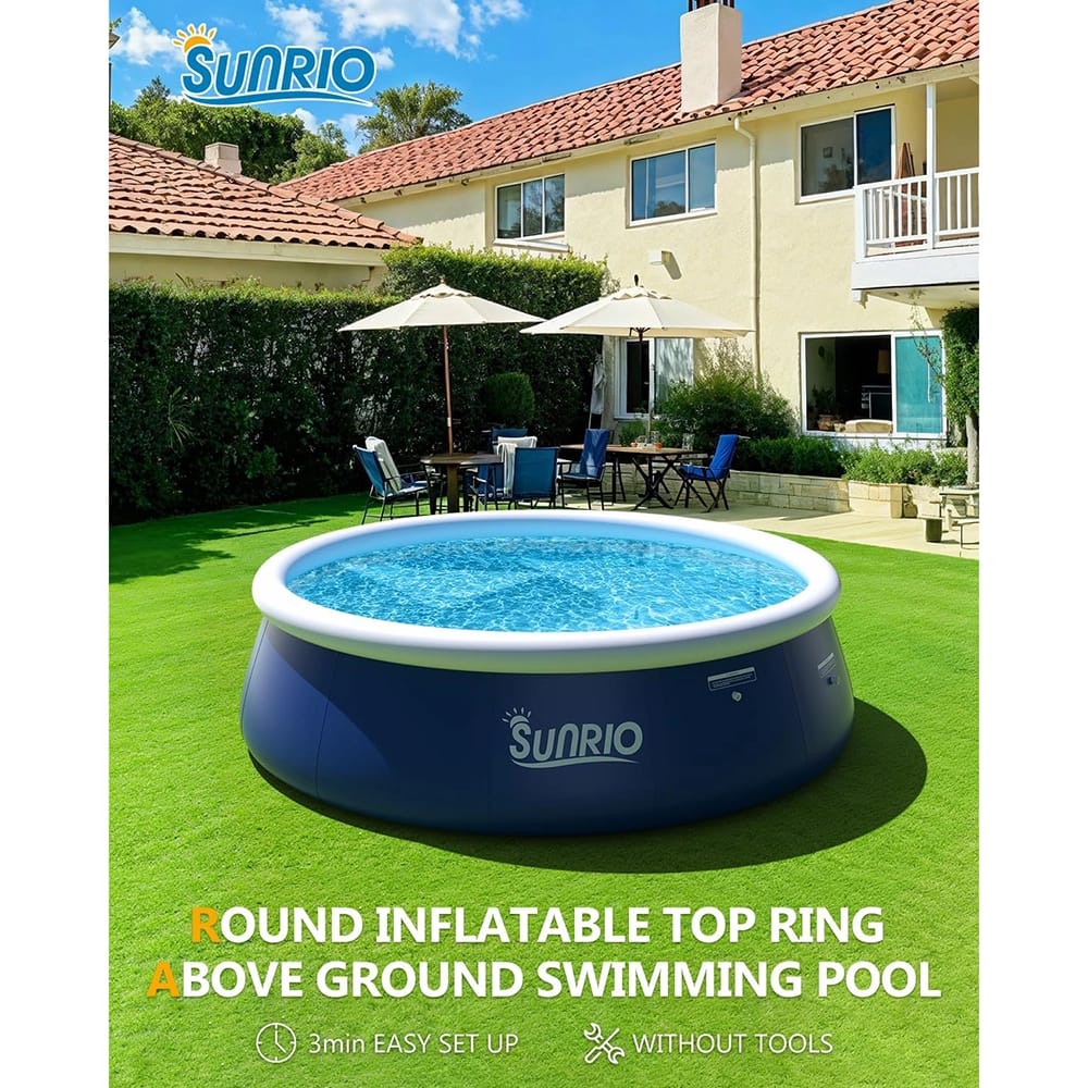 Sunrio 10' Inflatable Top Ring Above Ground Pool