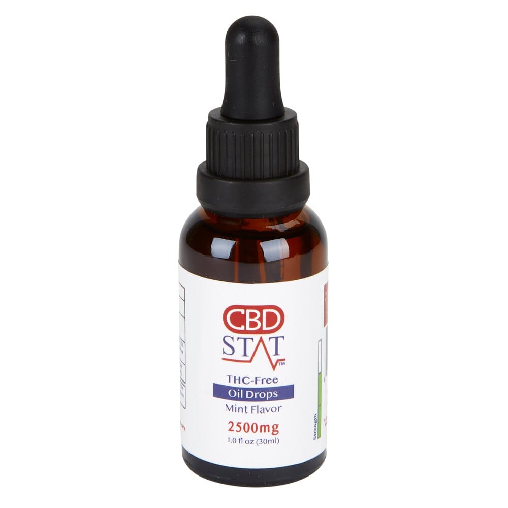 CBD Stat THC-Free 2500mg Mint Flavor Oil Drops, 1 oz