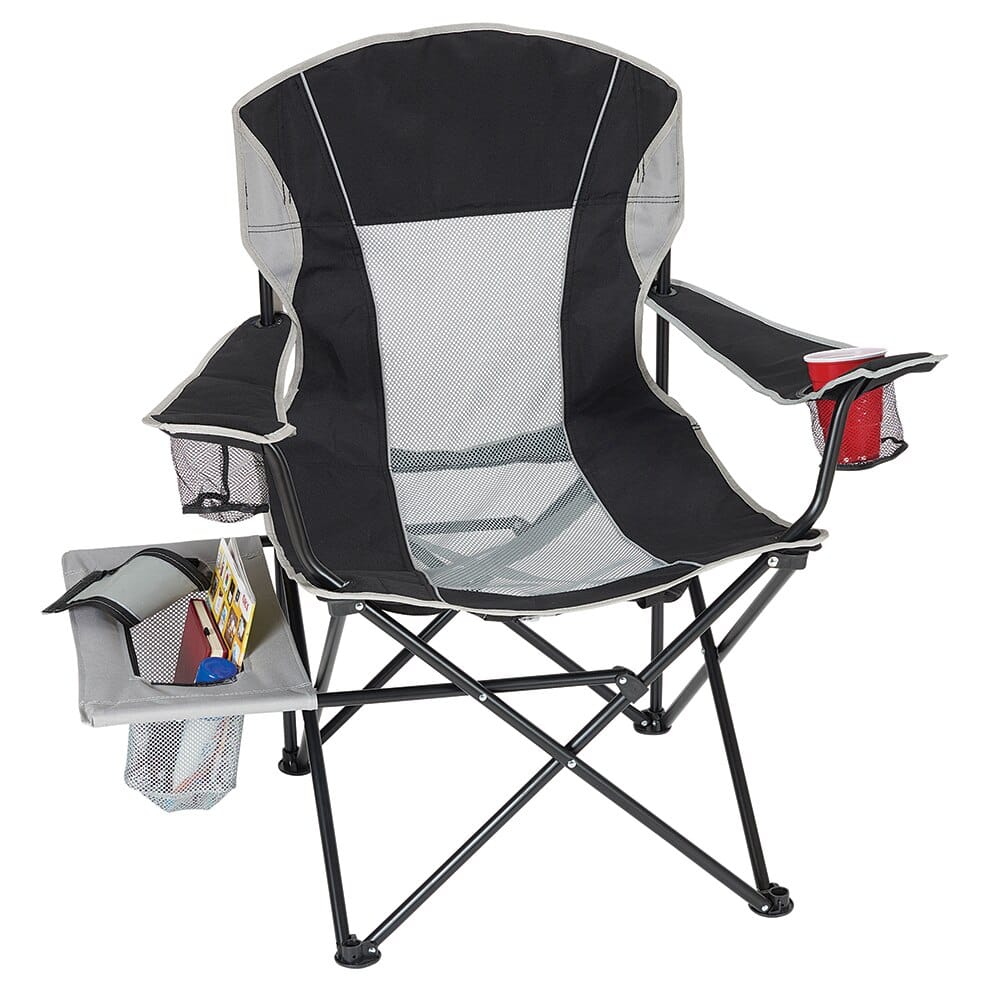 Oversized Folding Camp Chair with Side Table