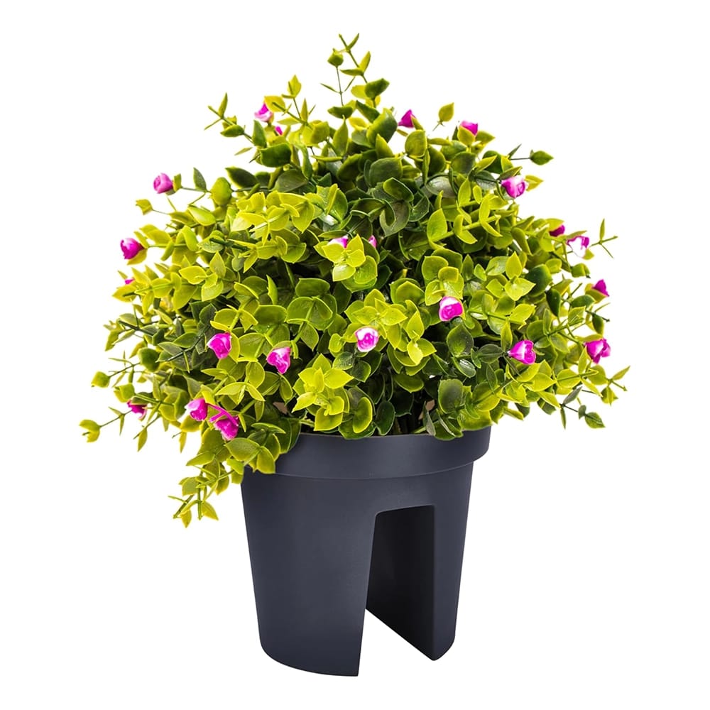 Window Garden Deck Railing Planter, Gray