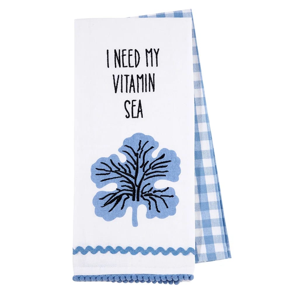 Summer Embellished Cotton Kitchen Towel Set, 2 Piece