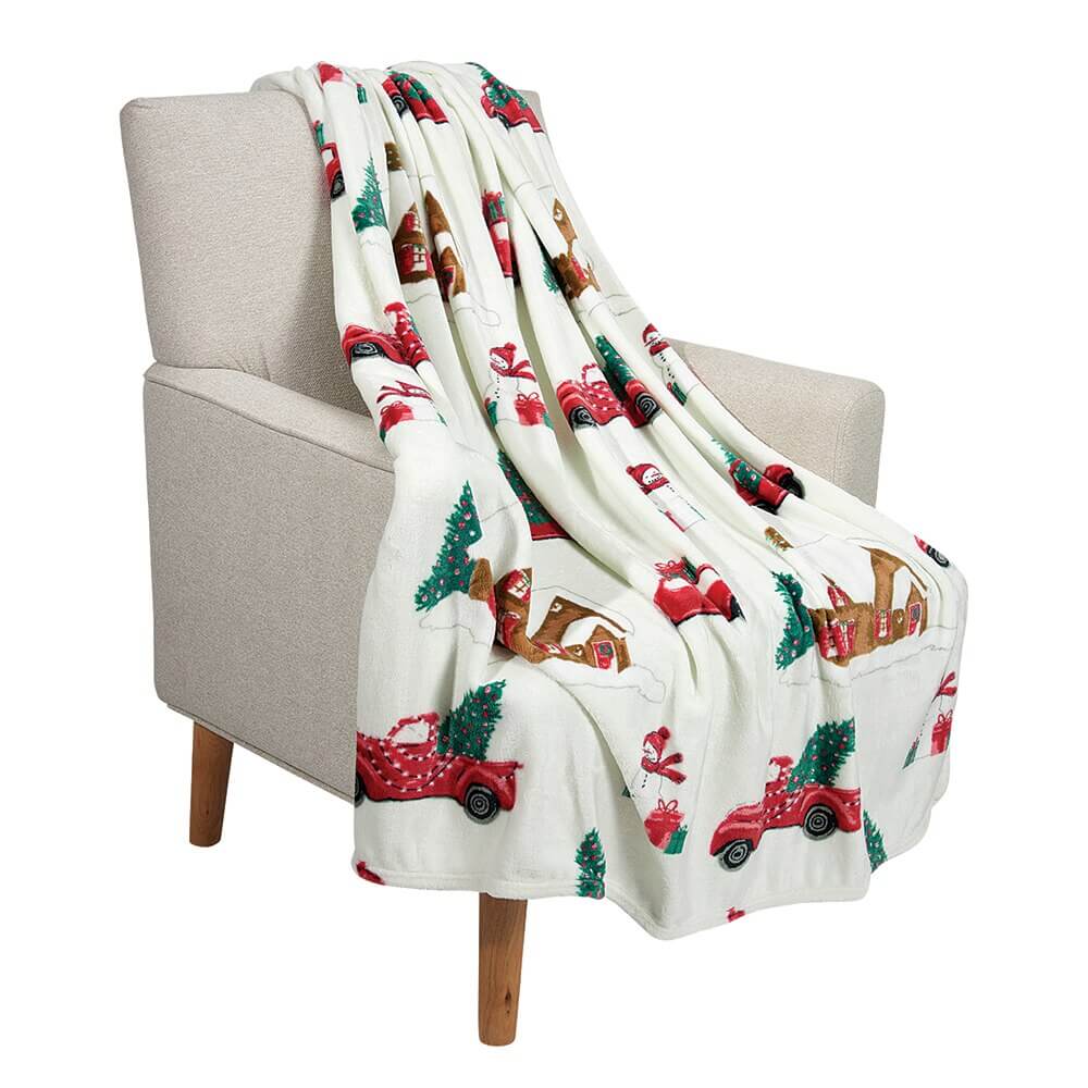 Mistletoe Collection Oversized Velvet Plush Throw Blanket