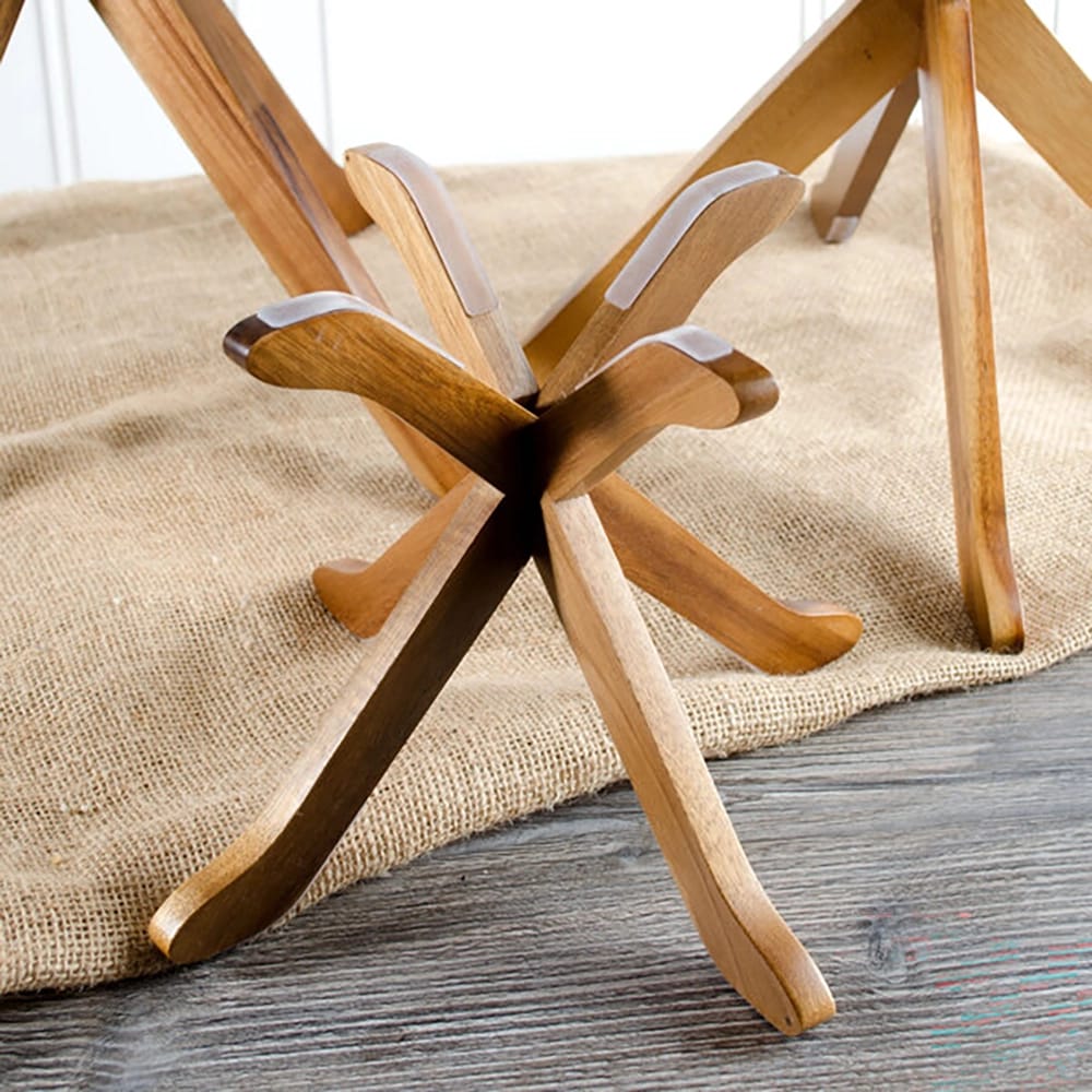 TableCraft Fold-A-Way Riser Set, Acacia, 3 Pack
