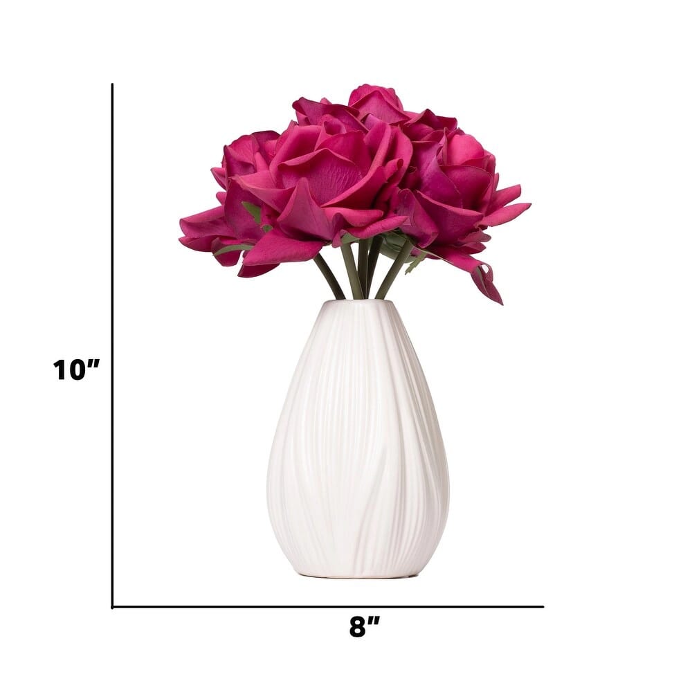 Vintage Home 10" Rose Arrangement in Vase, Purple, 3 Pack