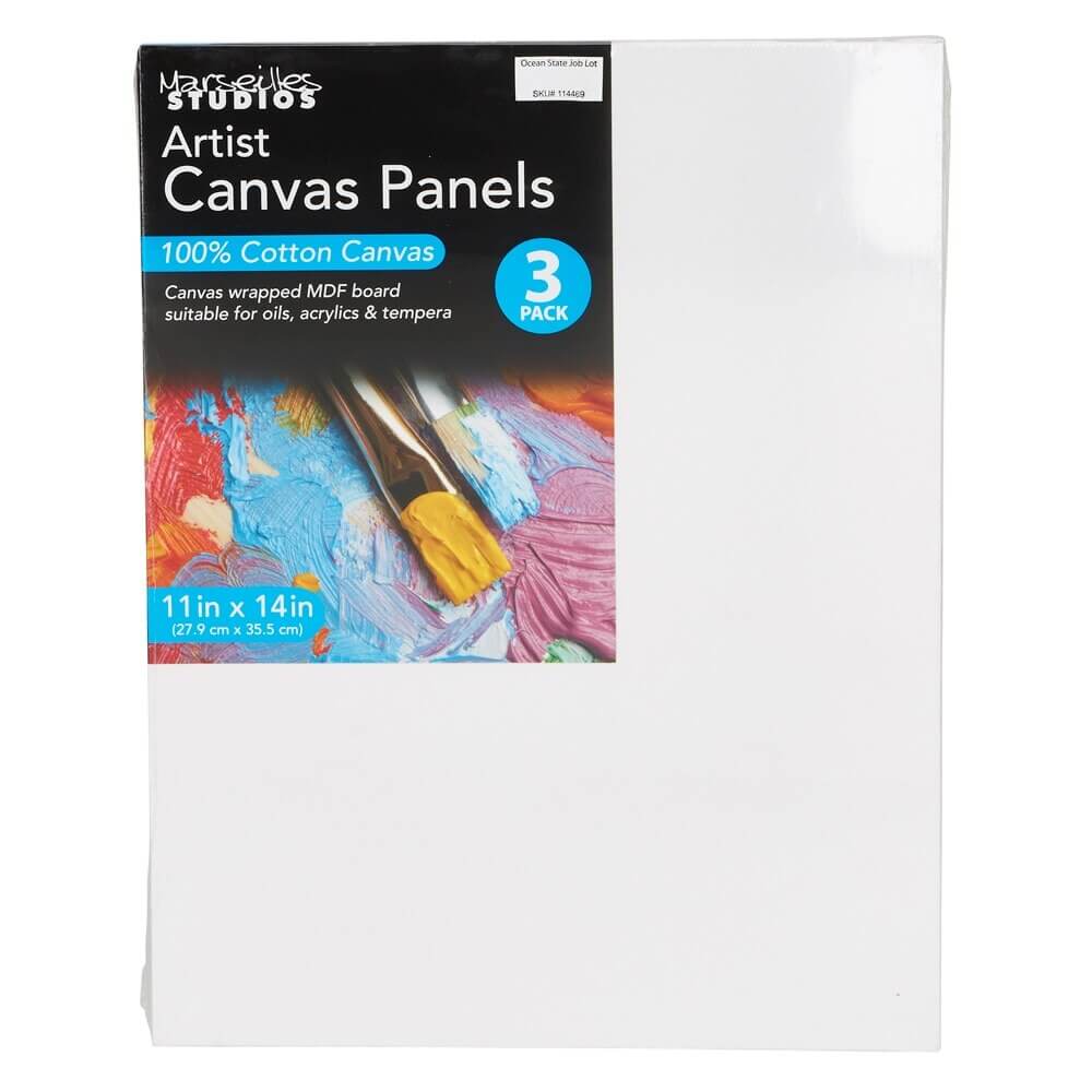 Marseilles Studios Cotton Artist Canvas Panels, 11" x 14", 3-Count