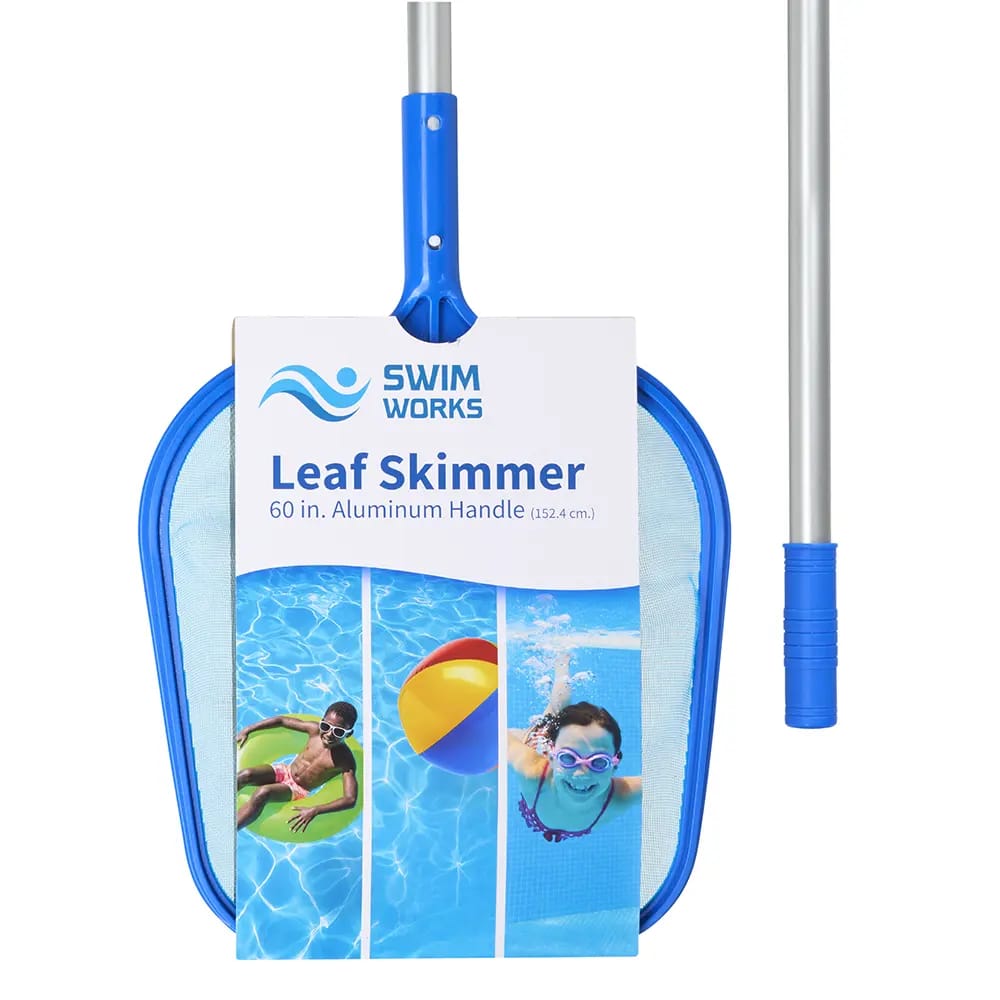 SwimWorks Leaf Skimmer with Aluminum Pole, 60"