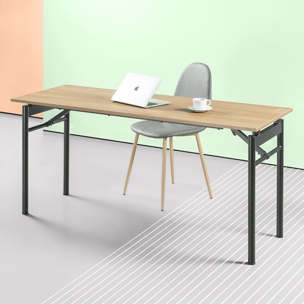 Zinus 63" Folding Desk, Natural/Black