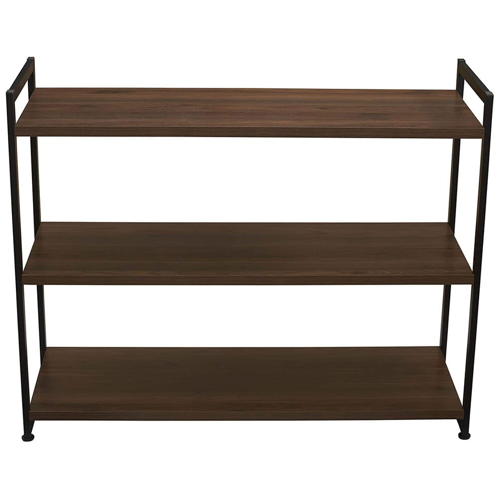 Household Essentials Jamestown Collection 3-Tier Bookshelf, Walnut
