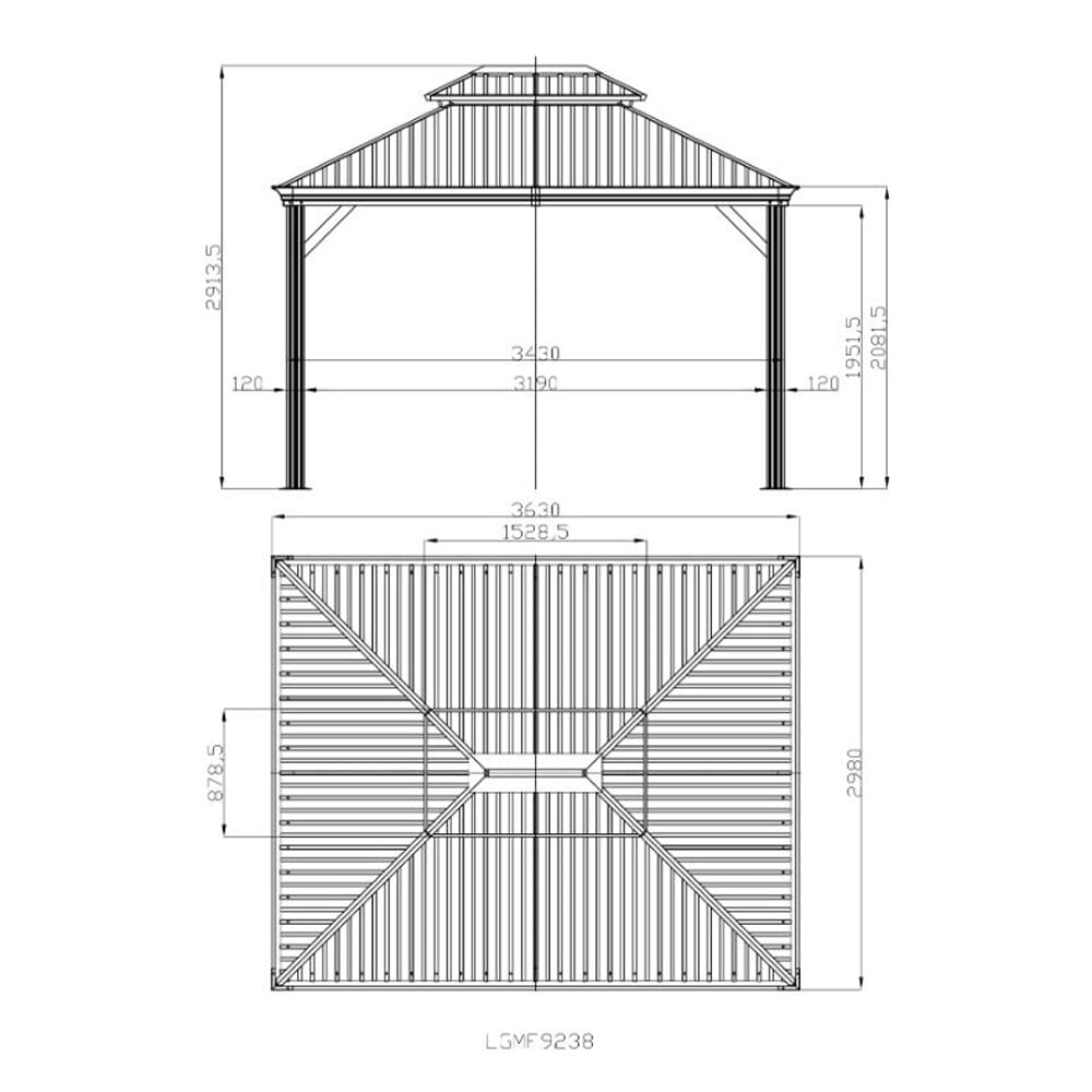 Port-Royal 10' x 12' Hardtop Gazebo with Mosquito Netting