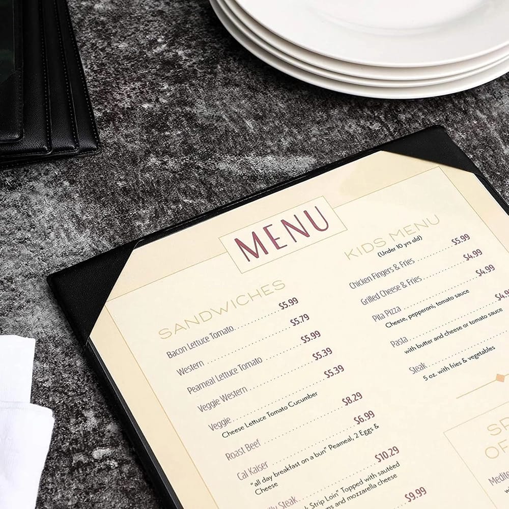 Juvale Restaurant Menu Cover Holders, Black, 12 Pack