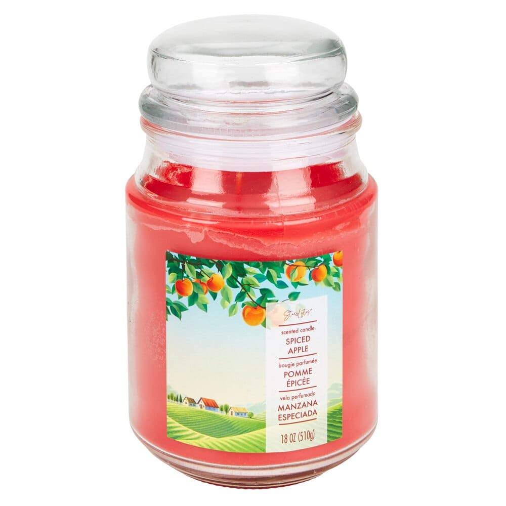 Star Lytes Spiced Apple Apothecary Scented Jar Candle, 18 oz