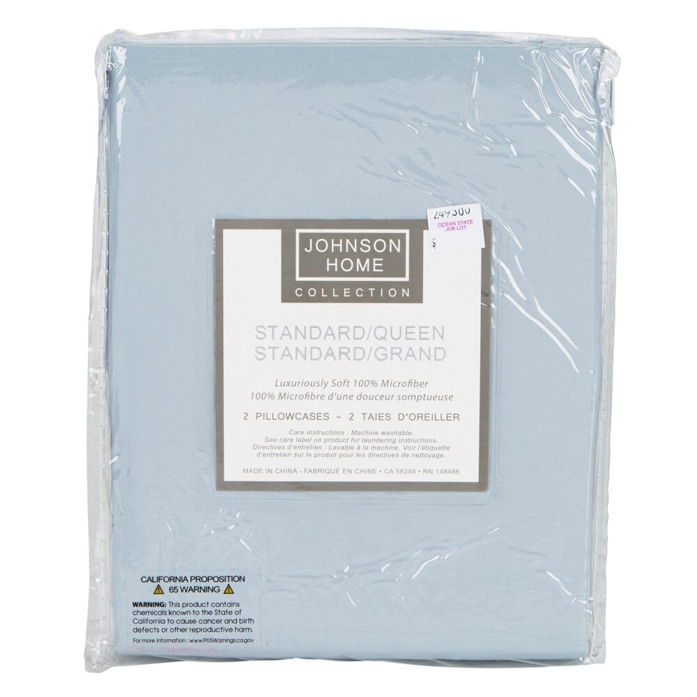 Johnson Home Collection Microfiber Standard Pillowcases, 2-pack