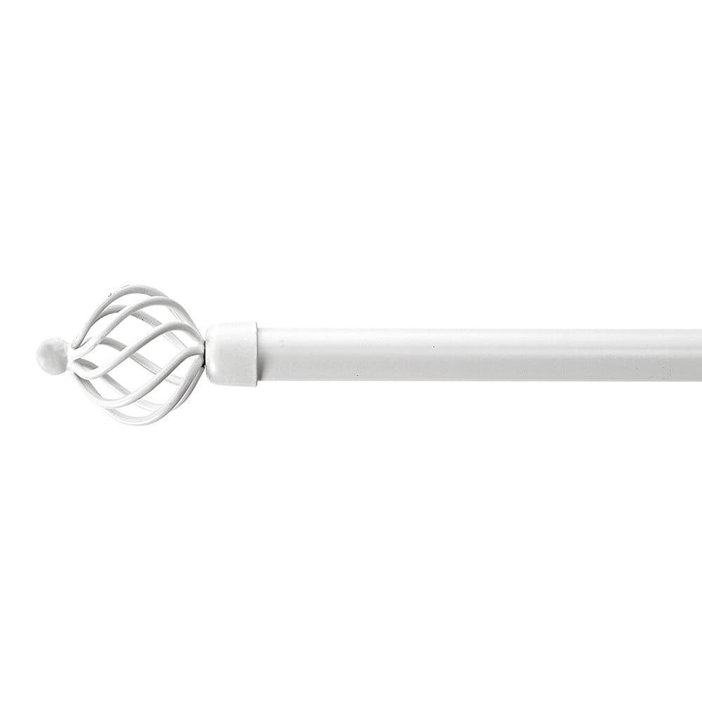 Brushed White 28" - 48" Extendable Drapery Rod, 5/8"