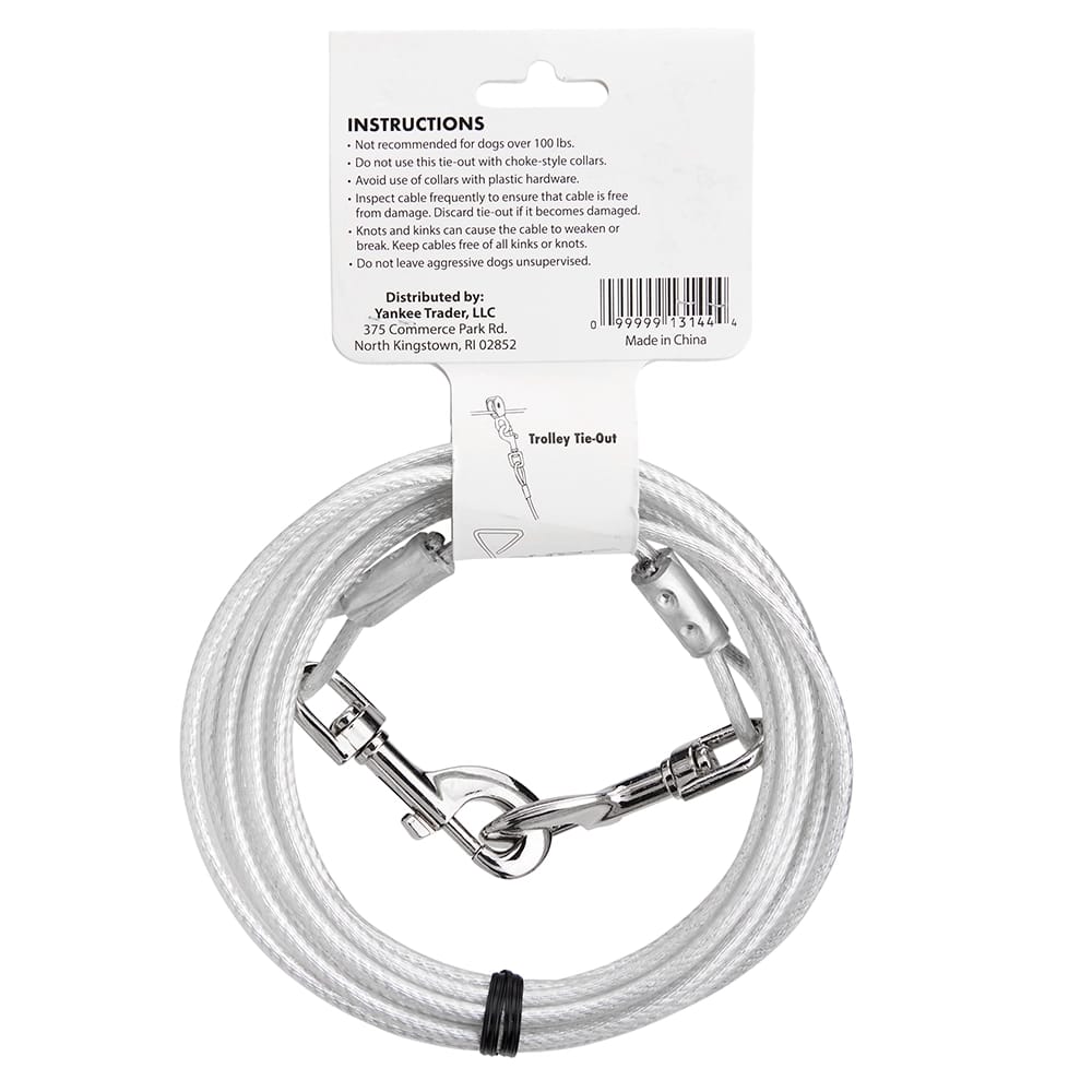 15' Dog Tie Out Cable, For Dogs up to 100 lbs