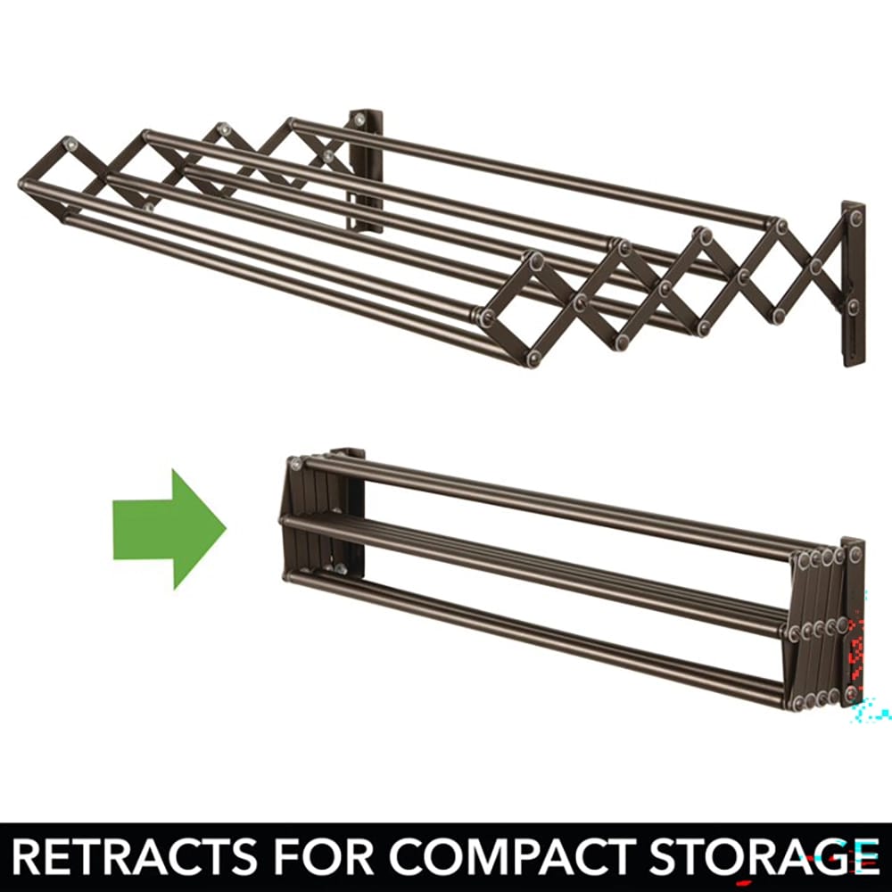 mDesign Expandable Clothes Air Drying Rack, Bronze