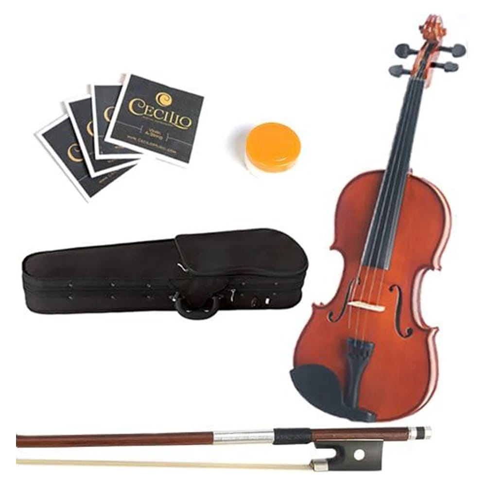 Mendini 16" Solid Wood Viola, Natural Varnish