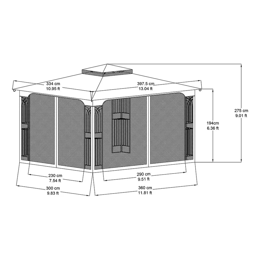 Regency 10' x 12' Gazebo with Netting, Maroon