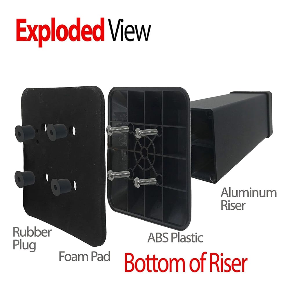 iPrimio 5-Inch Heavy Duty Bed Risers, 4 Pack, Black