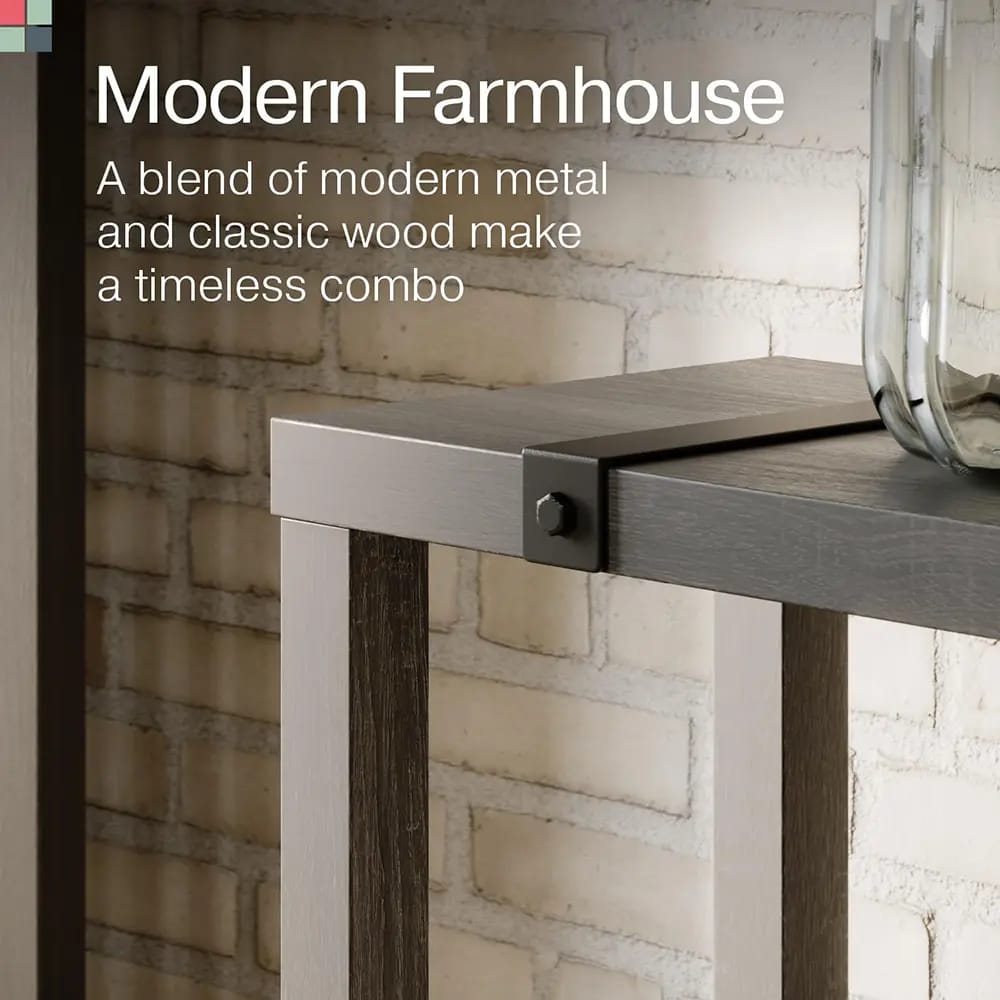 Stead Modern Farmhouse Entryway Table, Gray