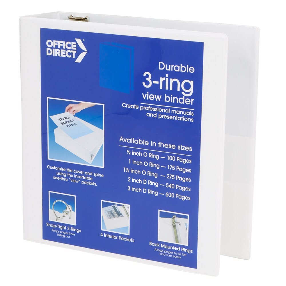 Office Direct D-Ring View Binder, 2"