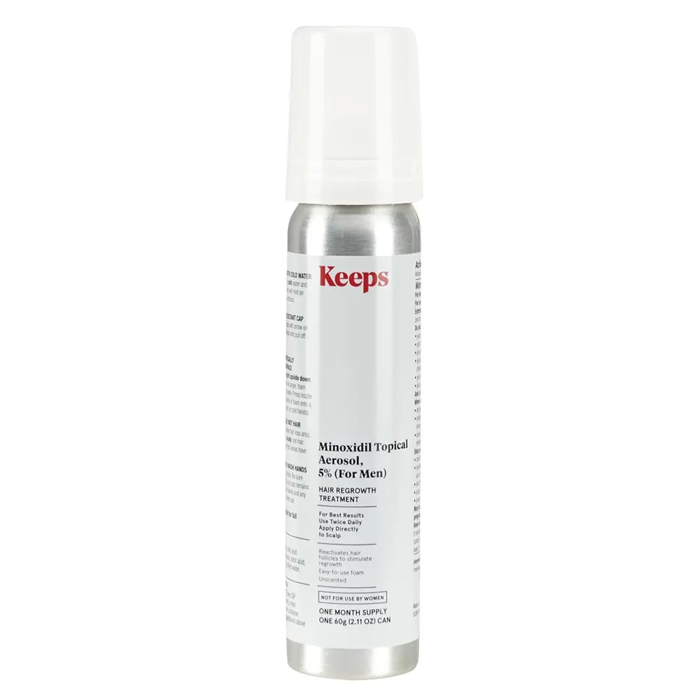 Keeps Minoxidil Topical Aerosol Hair Regrowth Treatment for Men, 3 Count