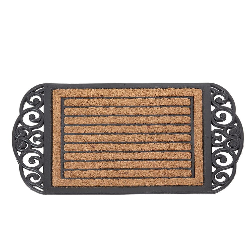 18"x30" Deluxe Rubber Scroll Coir Doormat