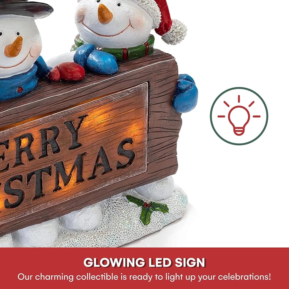 VP Home Christmas Snowman Lighted Resin Figurines