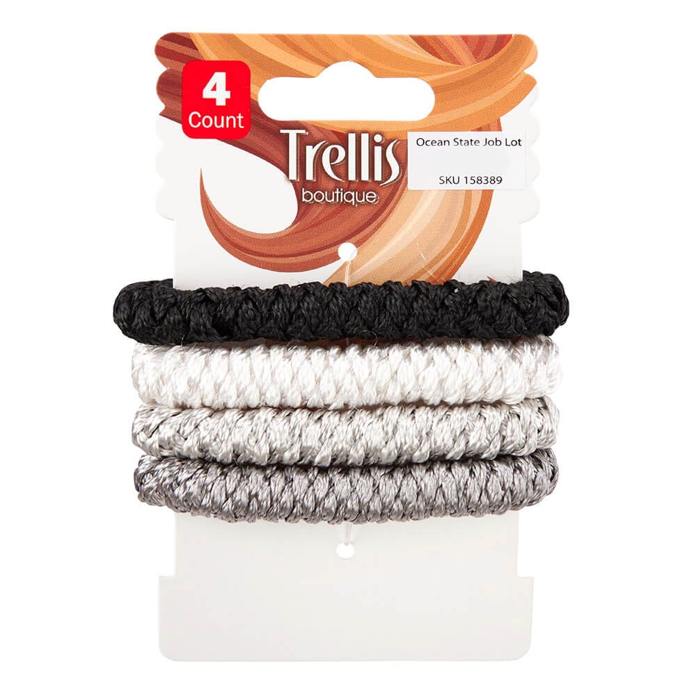 Trellis Boutique Assorted Hair Elastics, 4 Count