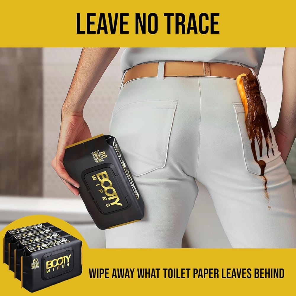 BOOTY WIPES Flushable Wipes for Adults, 80 ct., 4 Pack
