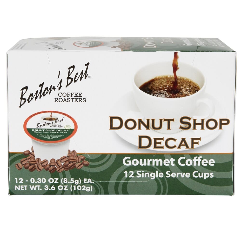 Boston's Best Medium Roast Donut Shop Decaf Gourmet Coffee Cups, 12 Count