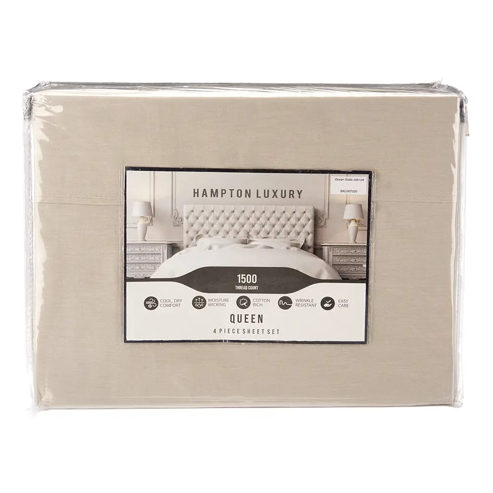 Hampton Sheet Set, Queen, 1500 Thread Count, 4pc