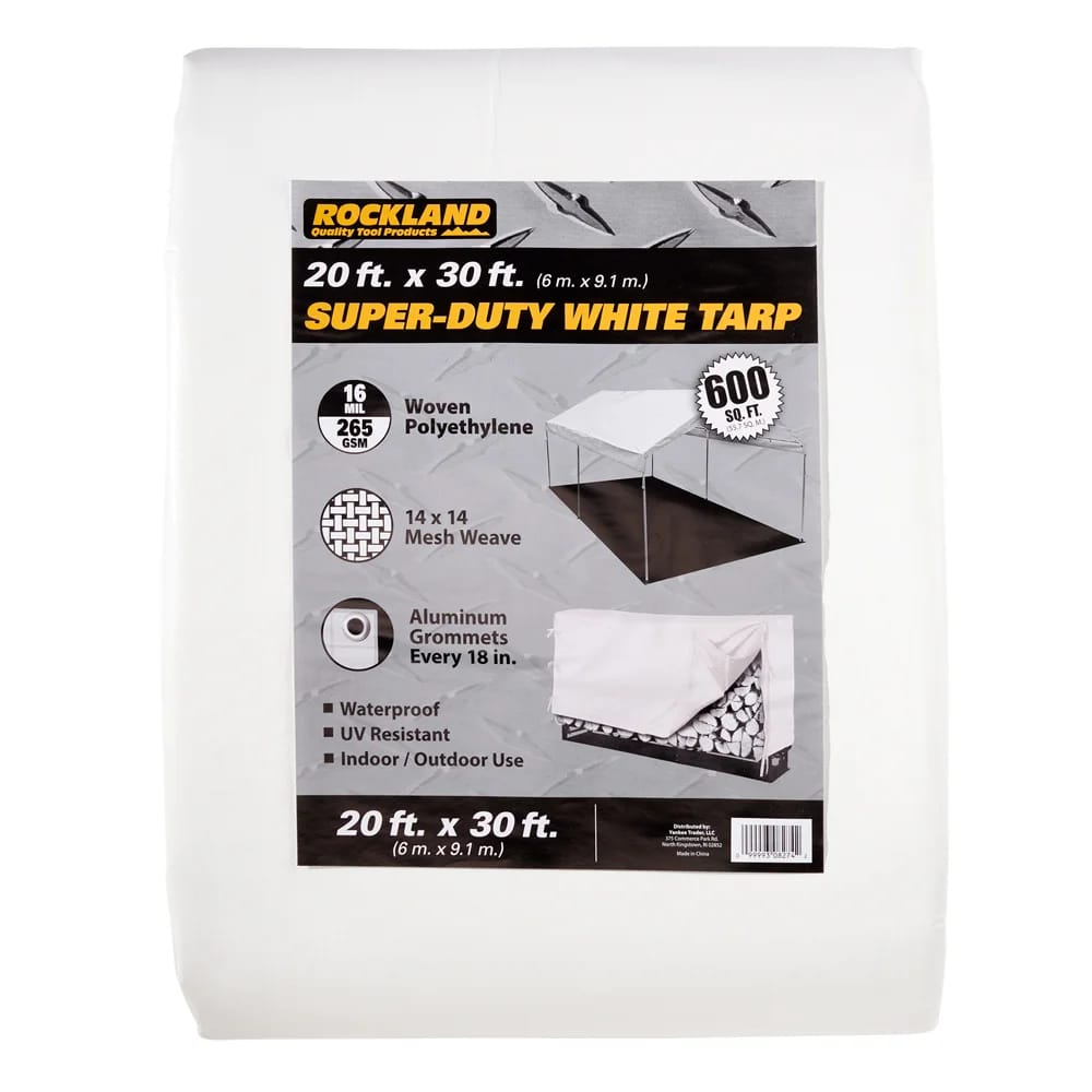 Rockland 20' x 30' Super-Duty Tarp, White