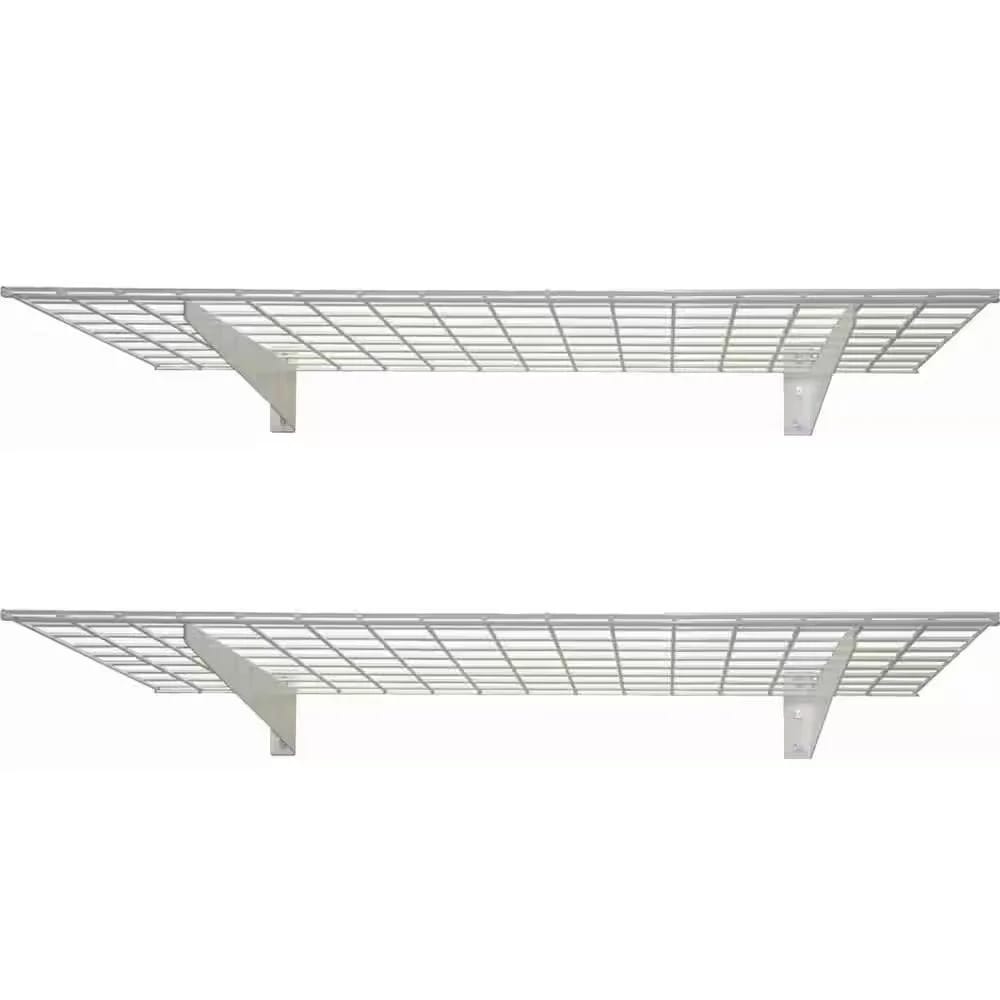 HyLoft 2-Shelf Wire Garage Wall Storage System, White