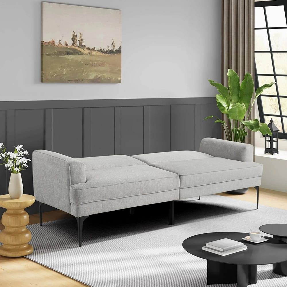 Serta Paulie Convertible Sofa with Sleeper, Full, Light Gray