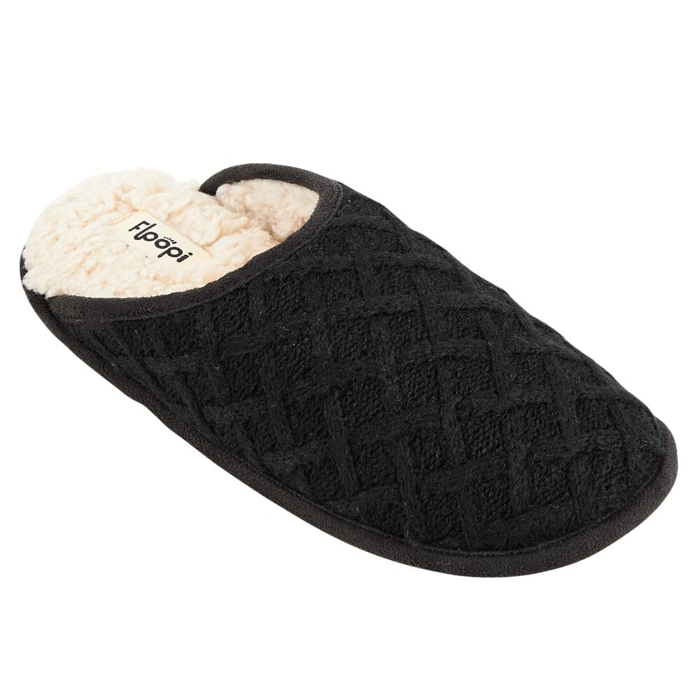 Floopi Women's Black Lattice Slide-On Slipper