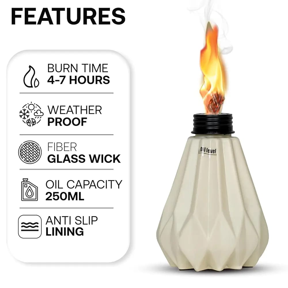 Decorative Glass Pineapple Table Torch, 3 Pack, White/Green