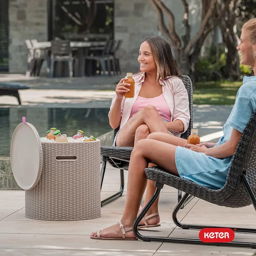 Keter 10.3-Gallon Cooler Side Table, Cappuccino