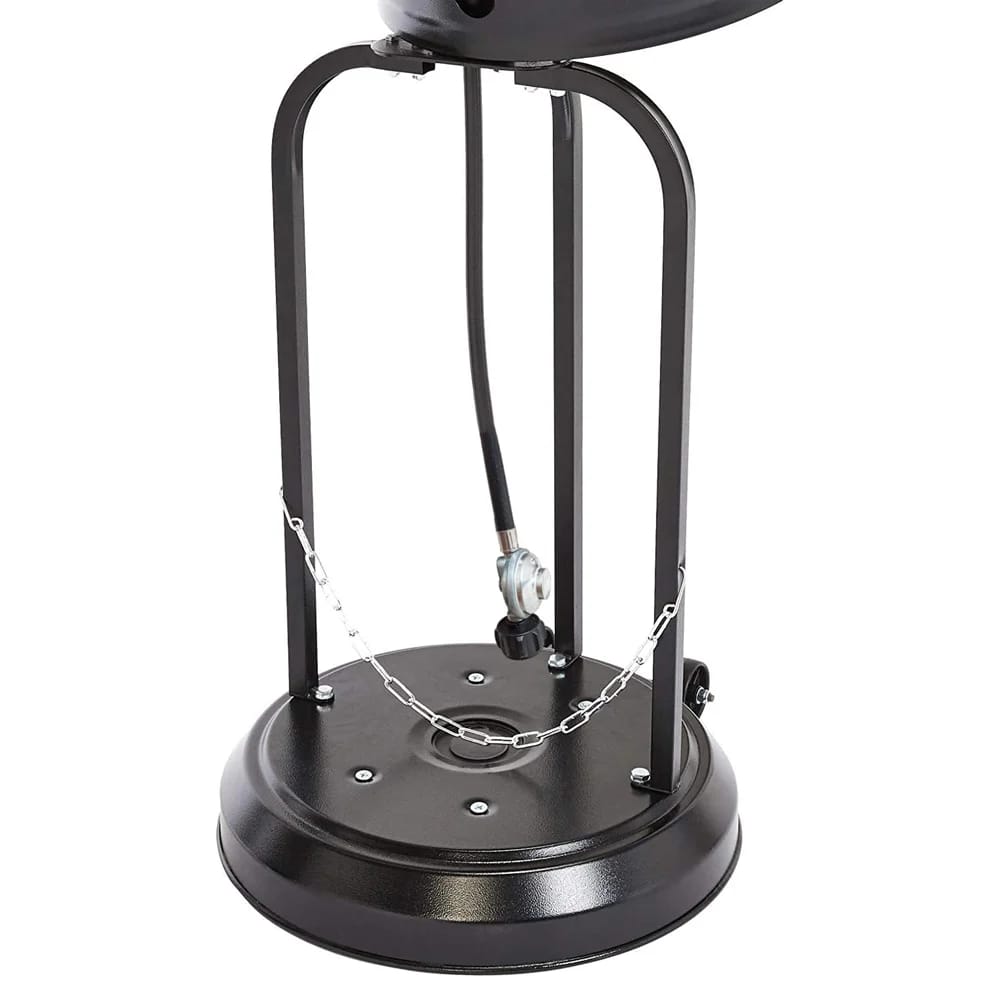 46,000 BTU Outdoor Propane Patio Heater with Wheels, Stainless Steel and Hammered Black