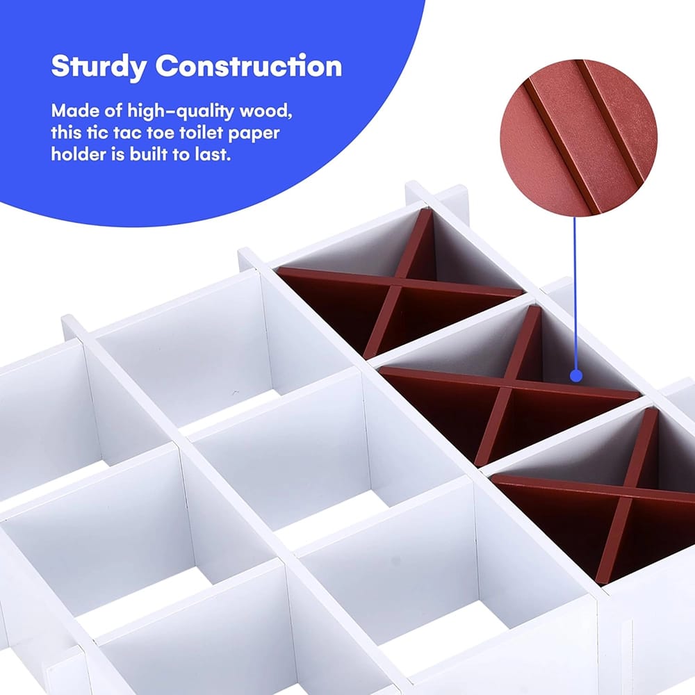 Noa Store Tic Tac Toe Tissue Roll Shelf, White