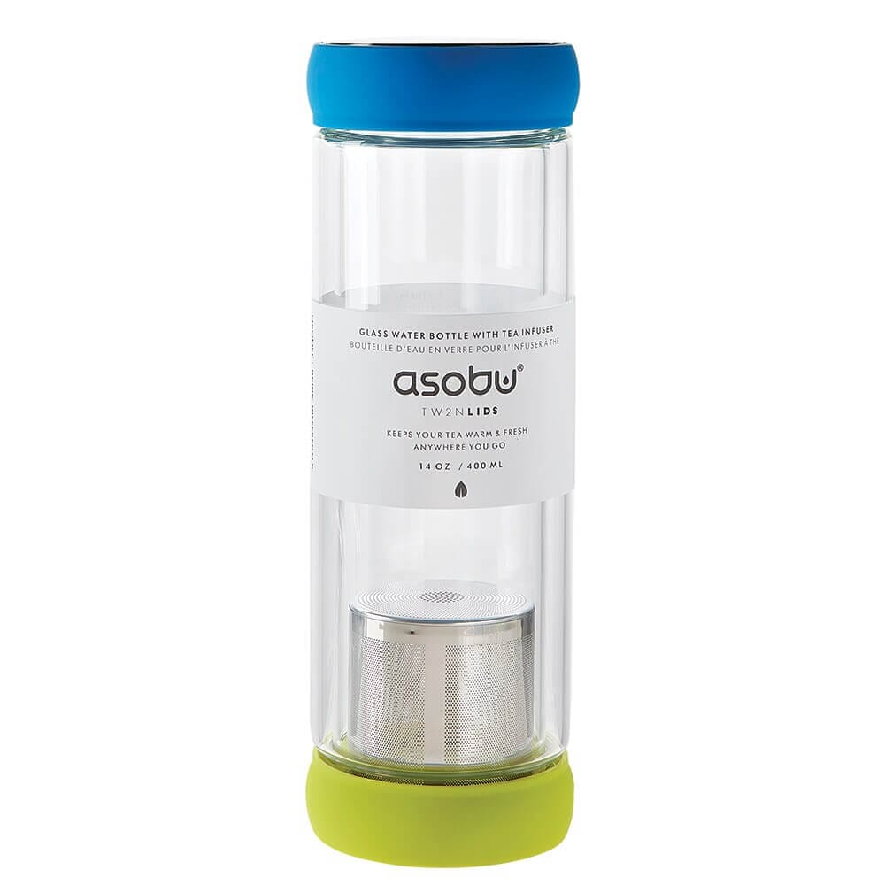 Asobu Twin Lids Glass Tea Bottle