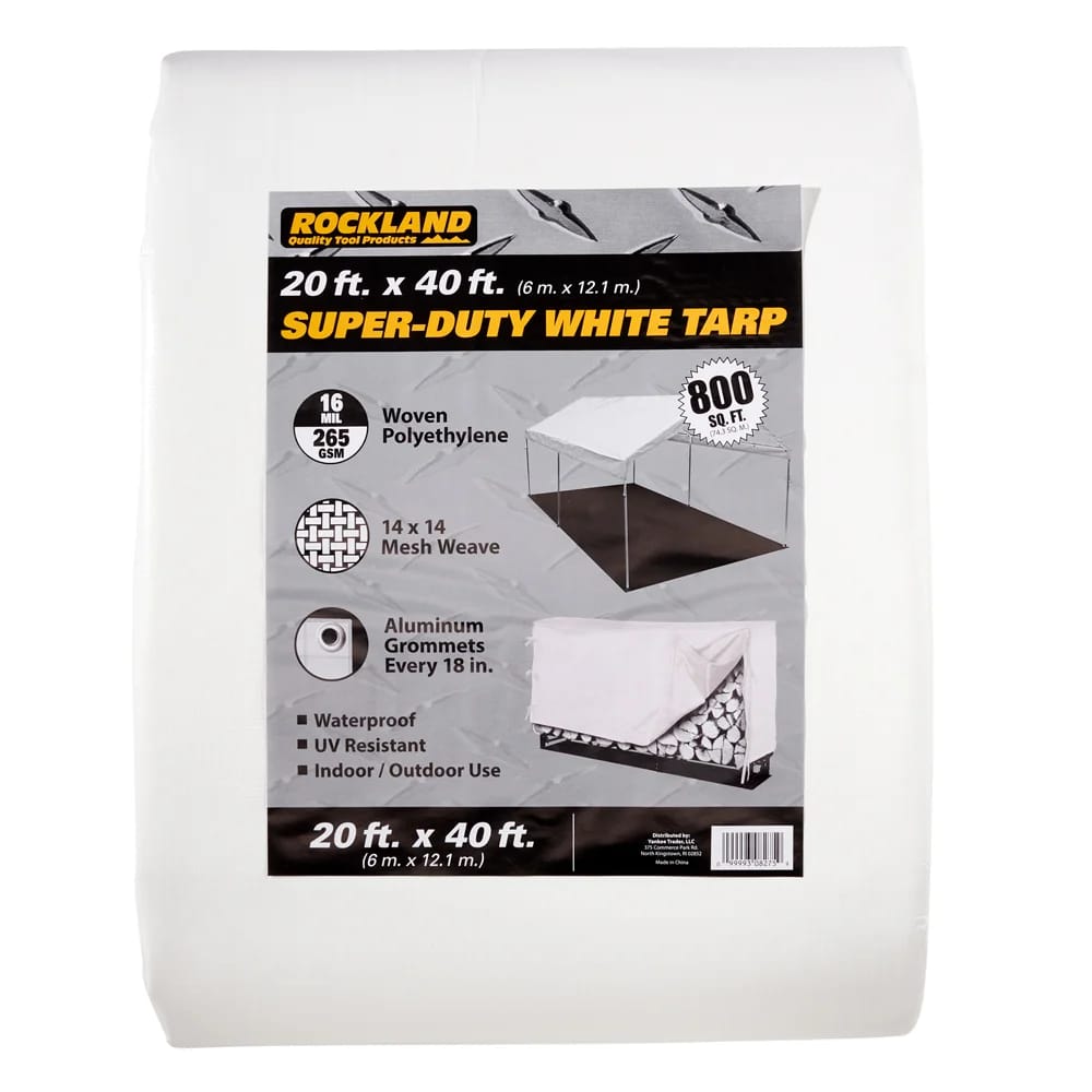 Rockland 20' x 40' Super-Duty Tarp, White