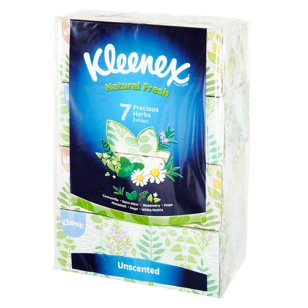 Kleenex Natural Fresh Unscented Tissues, 4 Pack