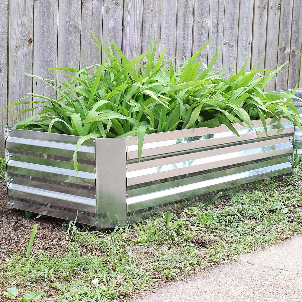 Sunnydaze 48" x 24" Galvanized Raised Garden Bed