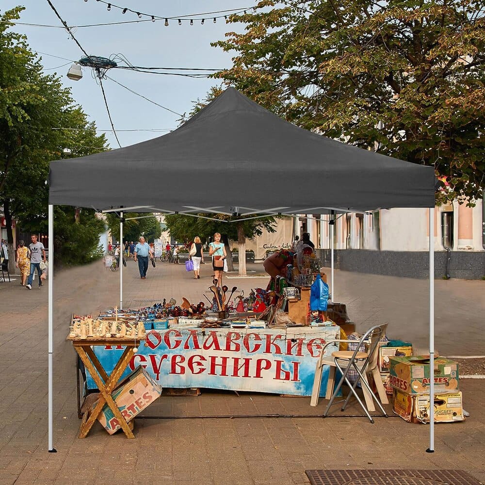 10' x 10' Pop-Up Canopy Tent with 5 Sidewalls, Gray