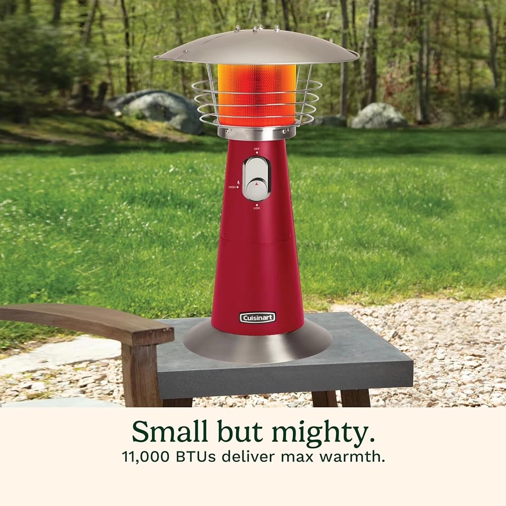Cuisinart Portable Tabletop Patio Heater, Red, 11,000 BTU