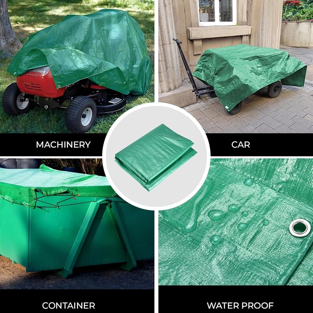 Bolt Dropper Large Weatherproof Outdoor Tarp, 9.8' x 11.8', Green