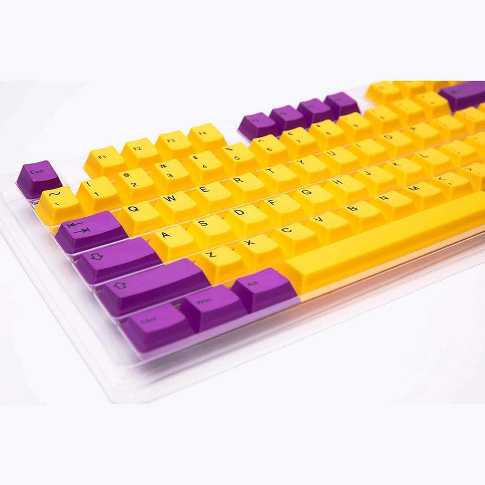 HK Gaming Custom Keycaps, Purple/Yellow
