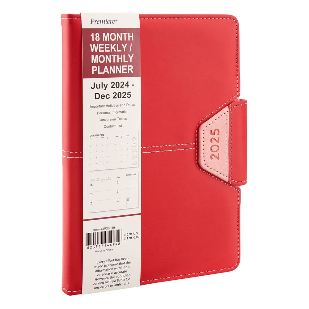 2024-2025 Premiere 18 Month Weekly/Monthly Planner with Clasp, 8"