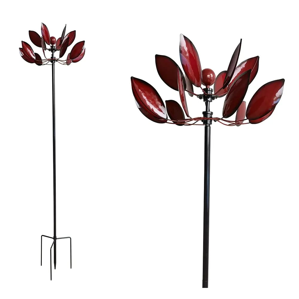 Blossoming Petals Wind Spinner, Red