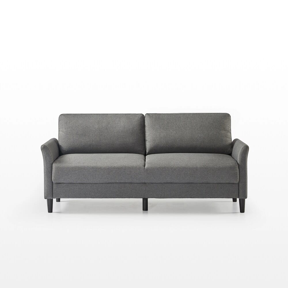 Zinus Jackie Upholstered 3-Seat Sofa, Dark Gray